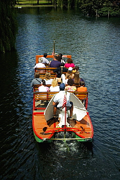 High angle view of people boating in a lake, Boston Public Garden, Boston, Massachusetts, USA