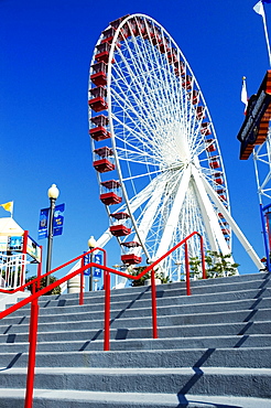 Low angle view of a ferris wheel, Navy Pier Park, Chicago, Illinois, USA