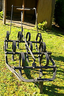 High angle view of an antique plough, Spain