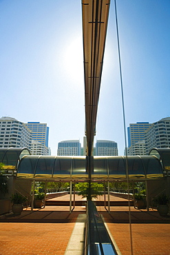 Structure in front of buildings, Miami, Florida, USA