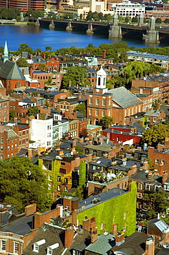 High angle view of a buildings along a river, Charles River, Boston, Massachusetts, USA