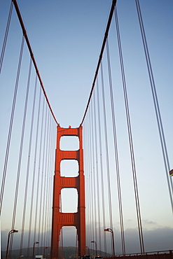 Traffic moving on the road, Golden Gate Bridge, San Francisco, California, USA
