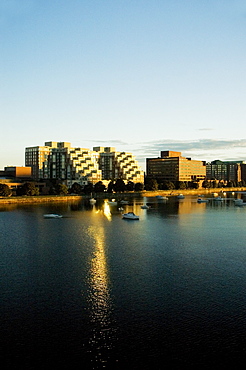 Buildings on a waterfront, Charles River, Cambridge