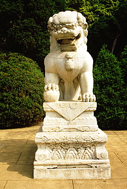 Close-up of a statue of a lion, Nanjing, Jiangsu Province, China