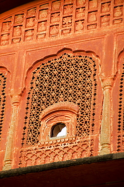 Carvings on the wall of a palace, Jaipur, Rajasthan, India