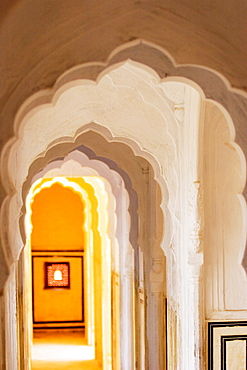 Arched corridor in a palace, City Palace Complex, City Palace, Jaipur, Rajasthan, India