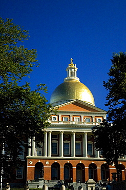 Facade of a building, State House, Boston, Massachusetts, USA