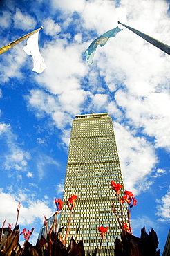 Low angle view of a buildings in a city, Prudential Tower, Boston, Massachusetts, USA