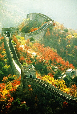 High angle view of Great Wall of China, Beijing, China