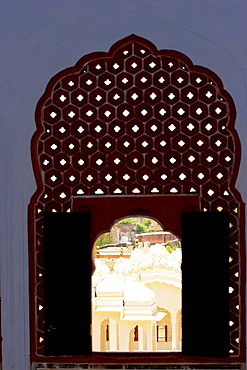 Domes seen through a window, City Palace Complex, City Palace, Jaipur, Rajasthan, India