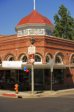 Lamppost in front of a building, Sonoma County, California, USA