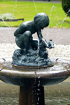 Close-up of a fountain in a garden, Boston Public Garden, Boston, Massachusetts, USA