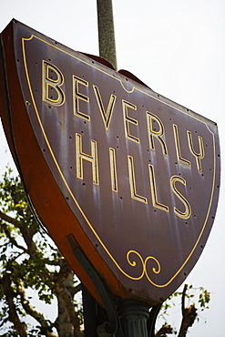 Low angle view of a Beverly Hills sign, Los Angeles, California, USA