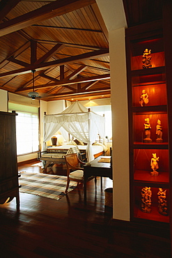 Interiors of a bedroom of a hotel, Chiang Mai, Thailand