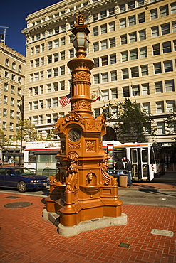 Lamppost in front of a building, San Francisco, California, USA