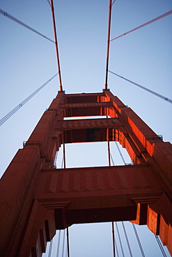 Low angle view of a bridge, Golden Gate Bridge, San Francisco, California, USA