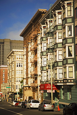 Low angle view of buildings, San Francisco, California, USA