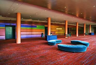 A large open space in a hospitality or business venue, conference centre hotel, public space.