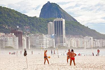 Ball game on Copacabana Beach, Copacabana, Rio de Janeiro, Brazil