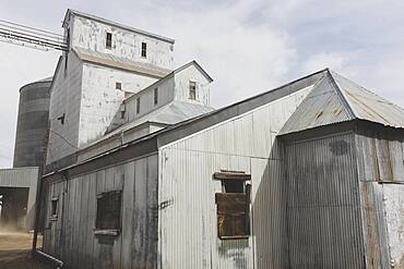 Grain silos, buildings in rural Washington