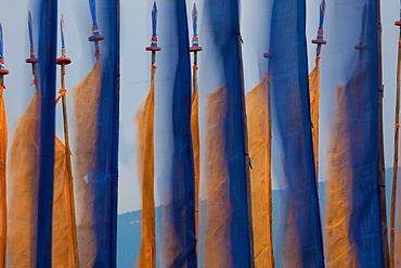 Prayer flags, Paro Valley, Bhutan, Paro Valley, Bhutan