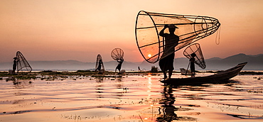 Fishermen on Inle Lake, Myanmar, Inle Lake, Myanmar