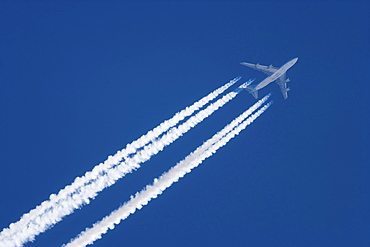 Jet plane in flight, Alaska, USA, Alaska, USA