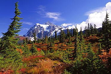 Mount Shucksan in the North Cascade Range of mountains in autumn, Mount Shucksan, Washington State, North Cascade Range, USA