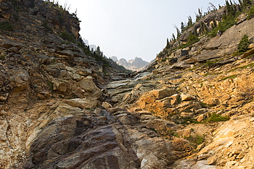 Towering cliffs and mountains along the Pacific Crest Trail, North Cascades, Washington, United States of America