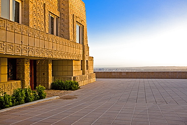 Building With a Carved Brickwork Design, Los Angeles, California, United States of America