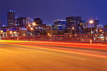 Denver Skyline and Traffic, Denver, Colorado, United States of America