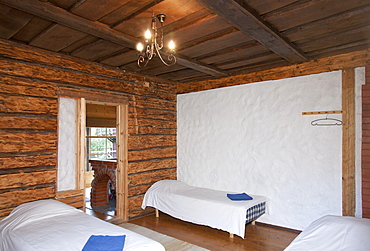 Beds in a Wooden Bedroom, Estonia