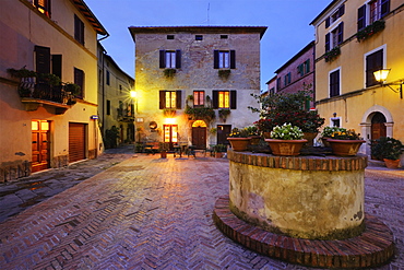 Piazza di Spagna at Dusk, Pienza, Tuscany, Italy