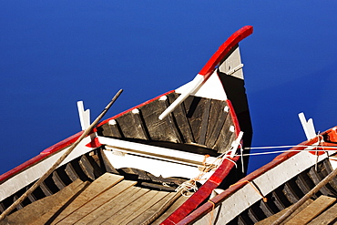 Rowing Boats Moored in Arno River, Florence, Tuscany, Italy