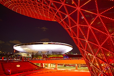 Modern Buildings at Night, Shanghai, China