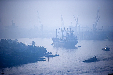 Ship on Song Sai Gon River, Vietnam, Ho Chi Minh City, Vietnam