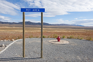 Pet Relief Area at Highway Rest Stop, West Desert, Utah, United States of America