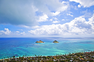 View of the Mokulua Islands, Hawaii, United States of America