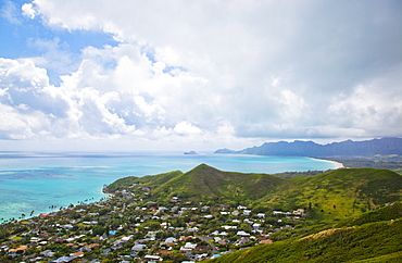 View of Kailua, O'ahu, Hawaii, Hawaii, United States of America