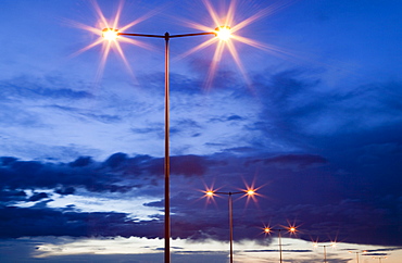 Street Lights at Dusk, Denver, Colorado, United States of America