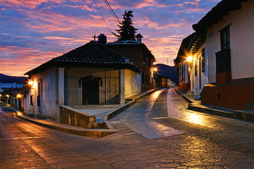 Bisecting Street at Dawn, Chiapas, Mexico