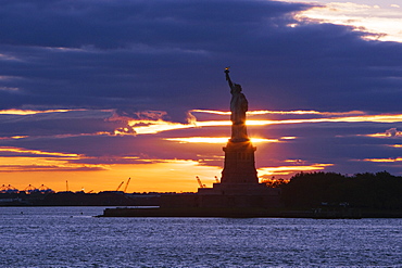 Statue of Liberty at Sunset, Manhattan, New York, United States of America