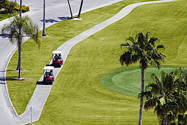 Carts on a Golf Course, Palmetto, Florida, USA