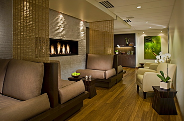 Lounge area in empty spa, Seattle, Washington, USA