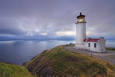 Light house overlooking ocean, Long Beach, Washington, USA