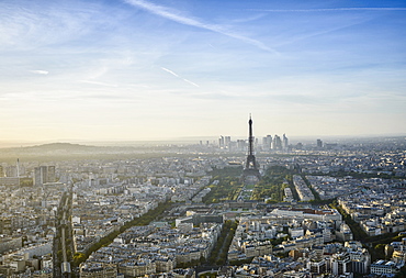 Aerial view of Paris cityscape, Paris, Ile de France, France