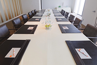 Empty table in office meeting room, Miami, Florida, USA