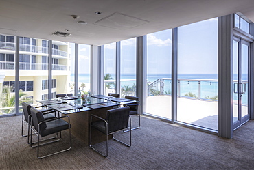 Empty table in office meeting room, Miami, Florida, USA