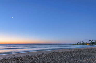 Sunrise over beach and ocean, Kapaa, Hawaii, USA