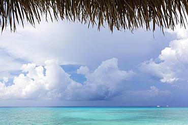 A beach on an island, and view over turquoise sea, Grand Cayman, Cayman Islands